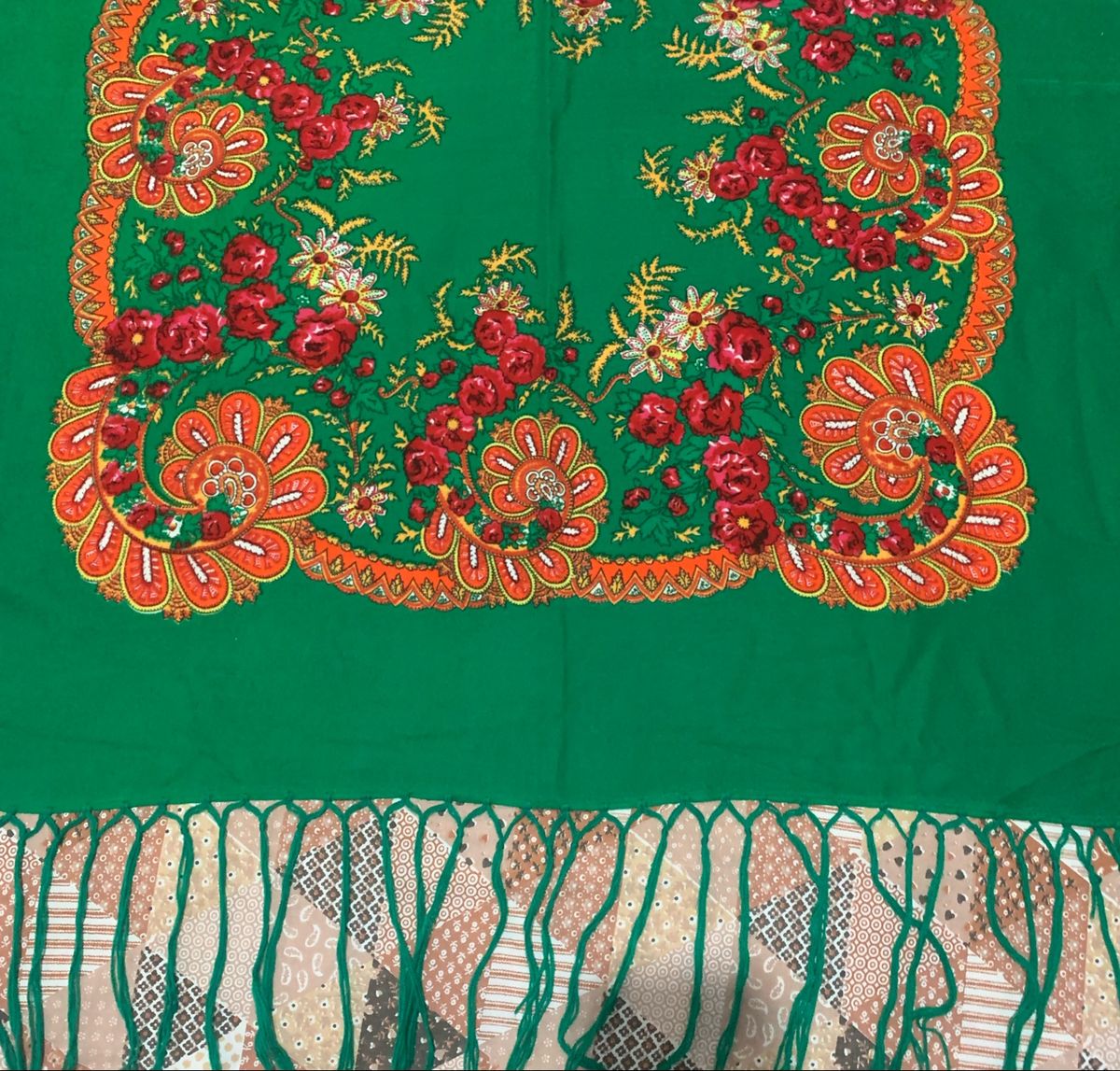 Lenço Português Folclórico Verde | Lenço Feminino Usado 49025607 | enjoei