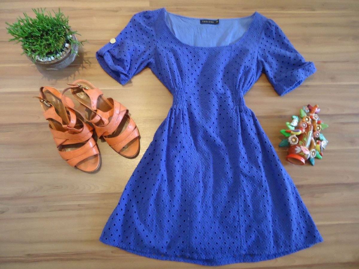 vestido lese azul