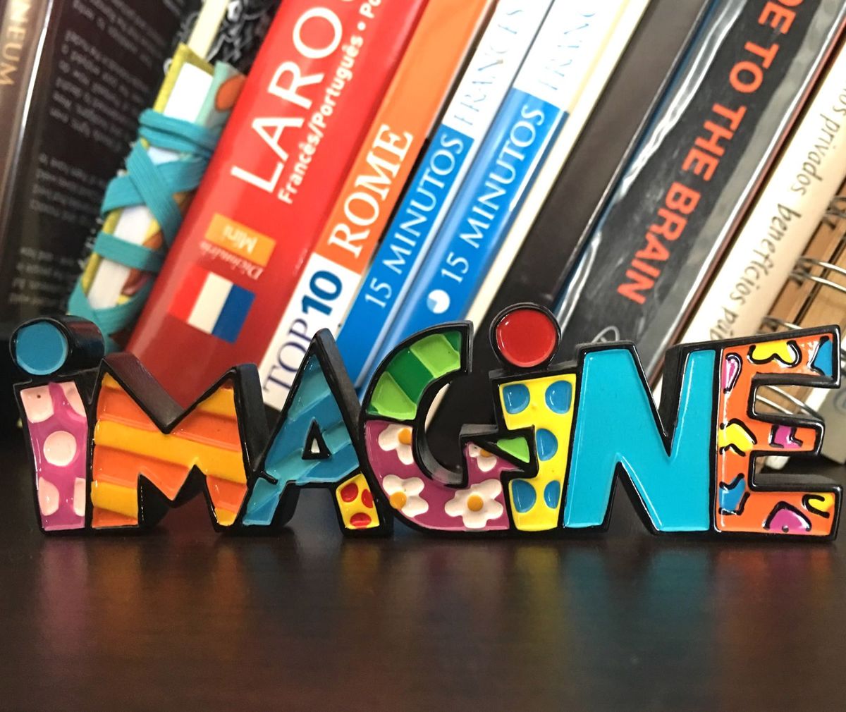 Letras Imagine By Romero Britto | Item de Decoração Romero Britto Usado ...