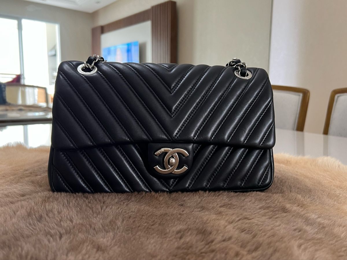 Linda Bolsa Em Couro Leg Timo Bolsa De Ombro Feminina Chanel Usado