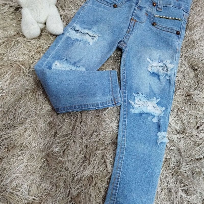 Calça jeans best sale infantil customizada