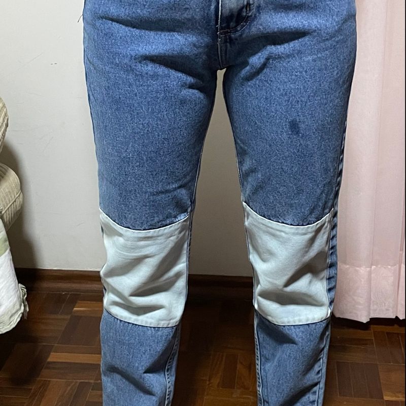 Calça 2024 jeans remendada