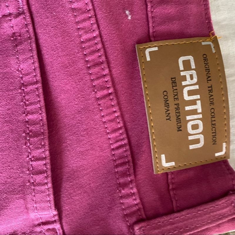 Linda Calça Jeans Rosa com Elástico, Calça Feminina Caution Usado 81879227