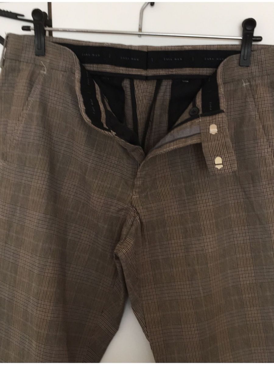 calça xadrez masculina zara
