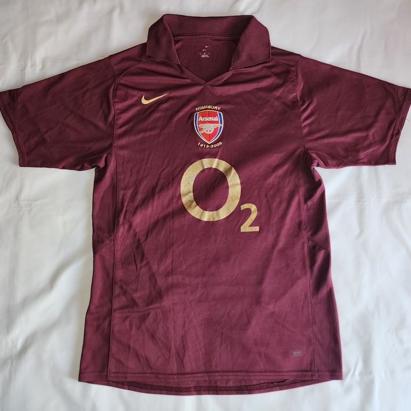 Linda Camisa do Arsenal 2006 Nike Highbury O2 Tamanho P Futebol