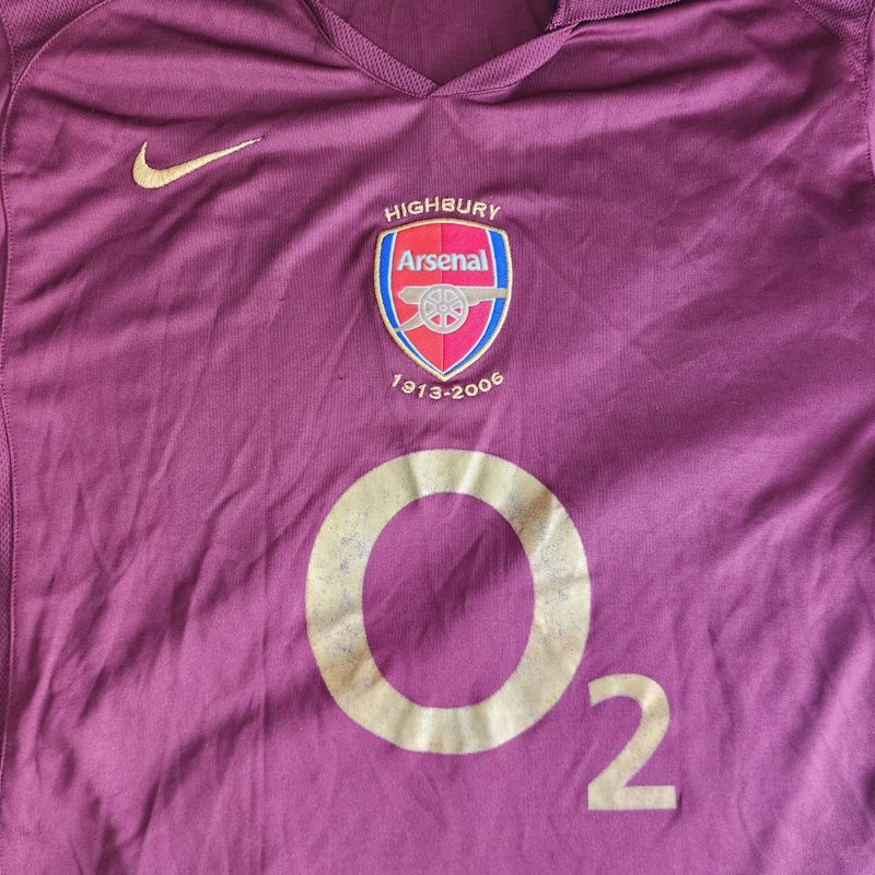 Linda Camisa do Arsenal 2006 Nike Highbury O2 Tamanho P Futebol