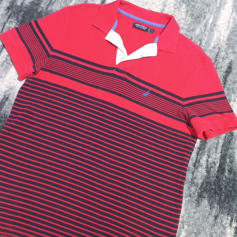 Linda Camisa Gola Polo Nautica Masculina Vermelha Tamanho M