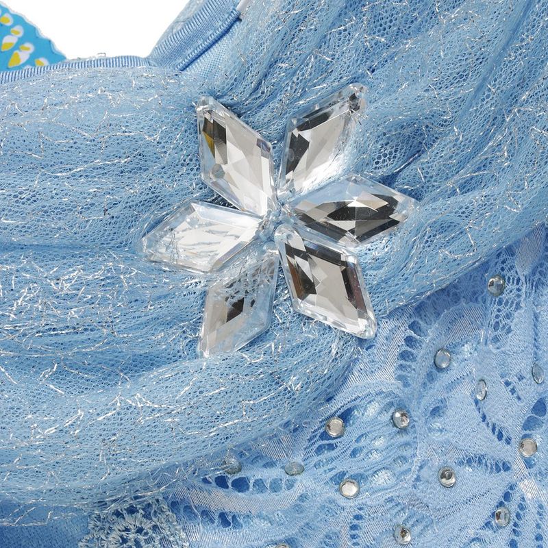 Vestido Infantil Fantasia Princesa Azul Cinderela Cristal