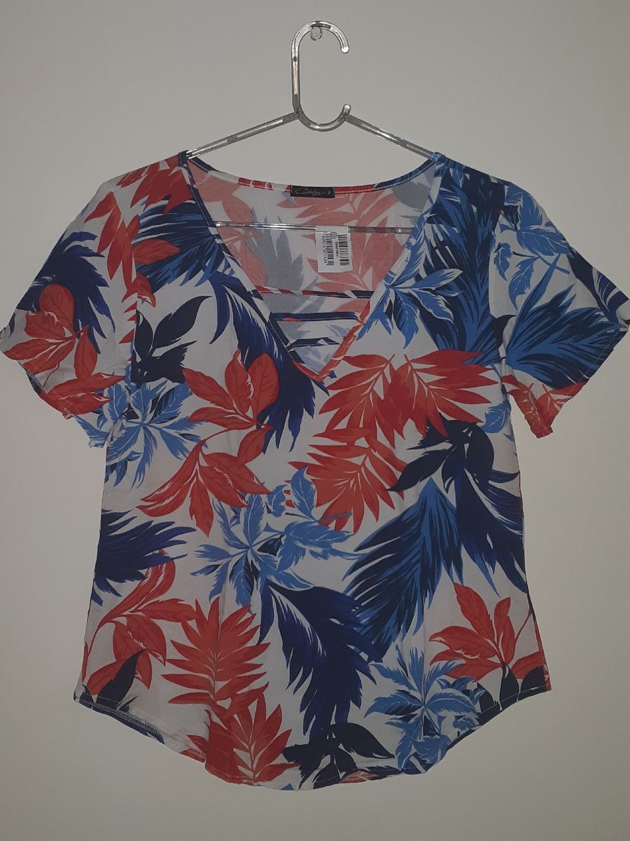 blusa feminina de viscose estampada