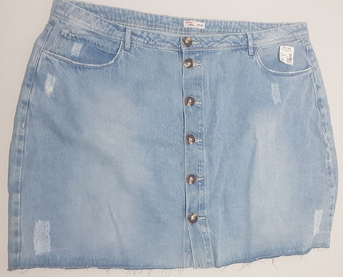 saia jeans plus size marisa