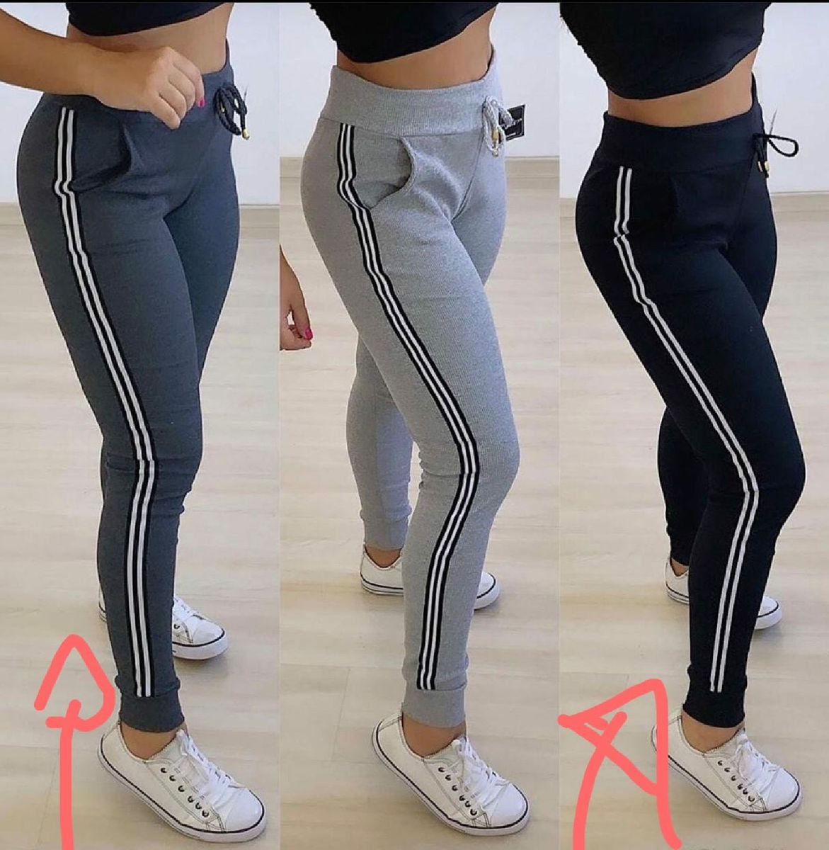 calça com ribana feminina