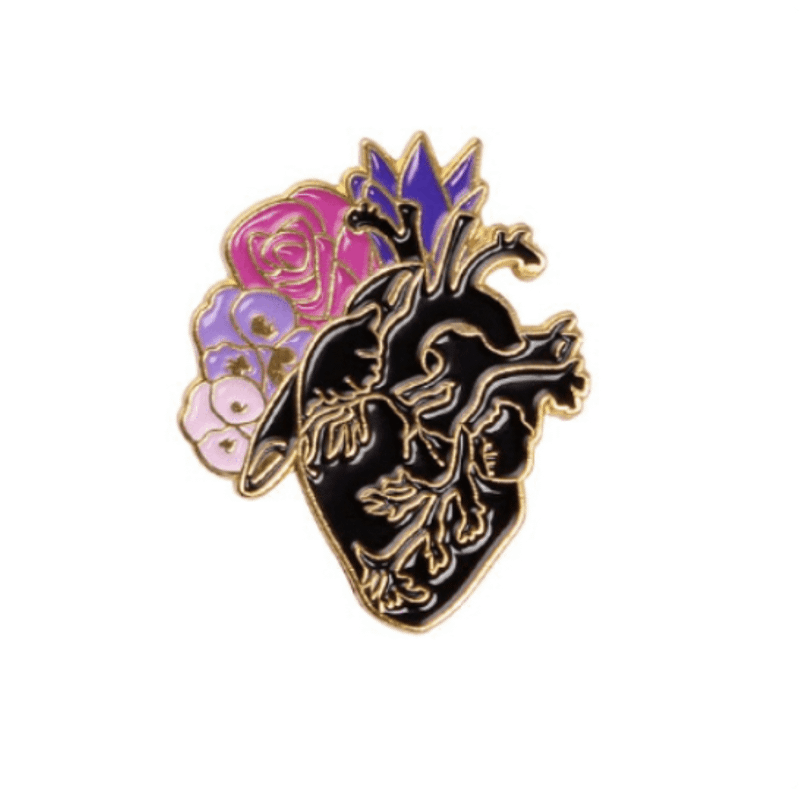 Lindo Broche/Pin Coração com Flores, Bijuteria Feminina Vovó Jujuba Nunca  Usado 95095534