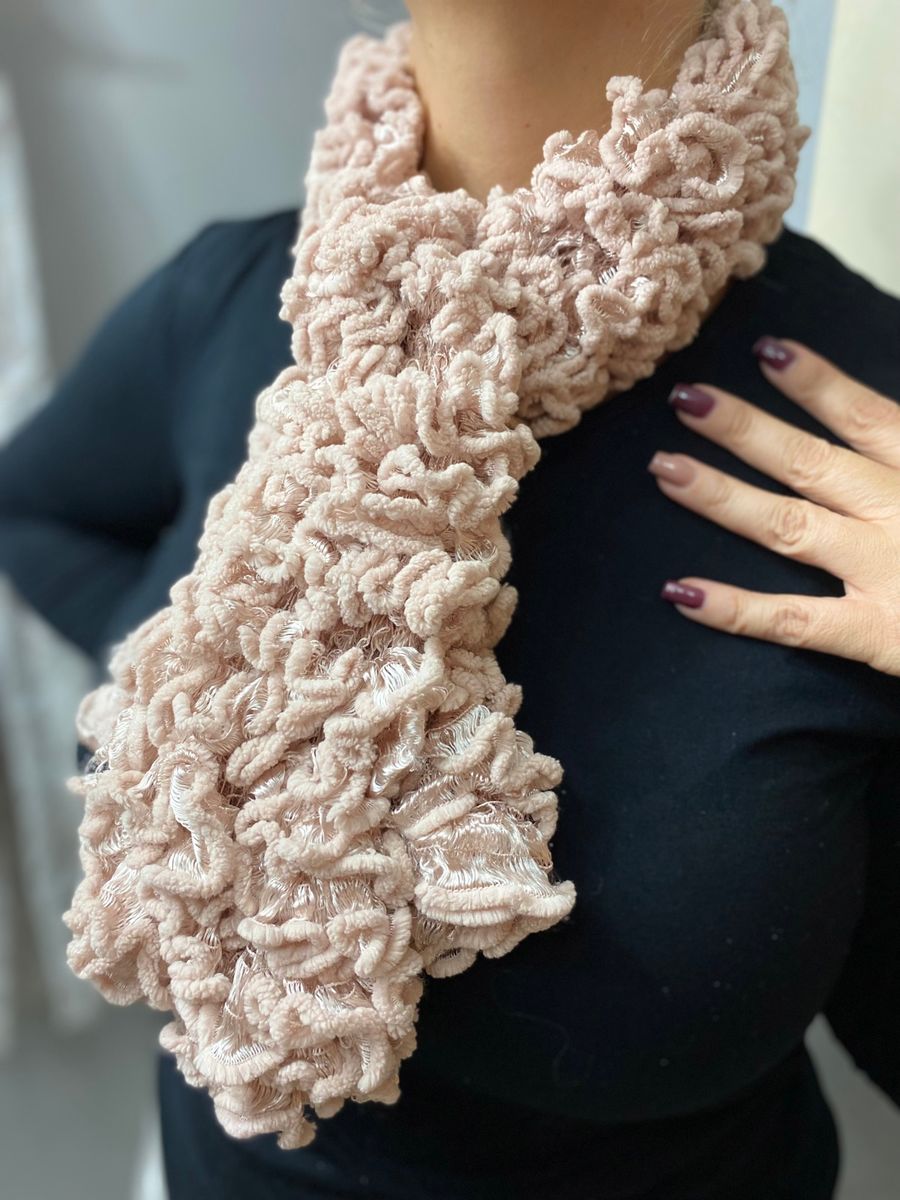 Lindo Cachecol Lã com Efeito Acetinado | Lenço Feminino Usado 84731140 ...