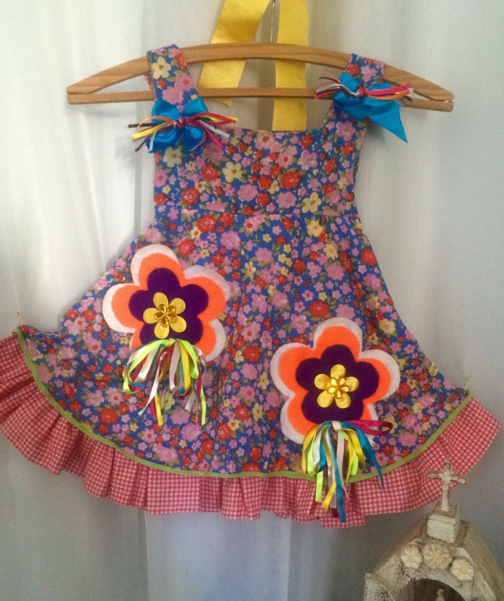 vestido de sao joao infantil