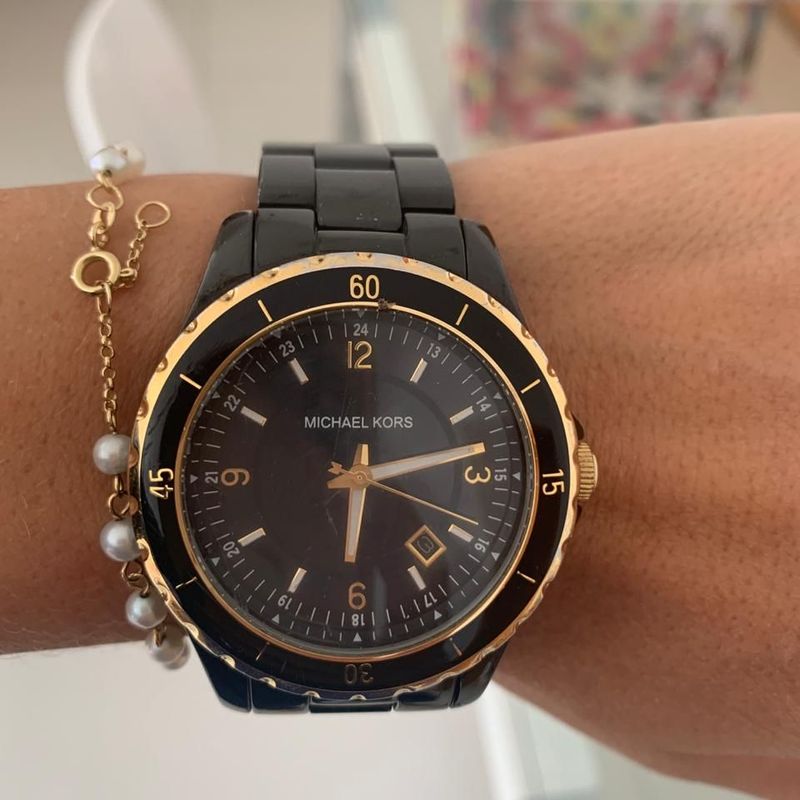 Relógio feminino best sale michael kors preto