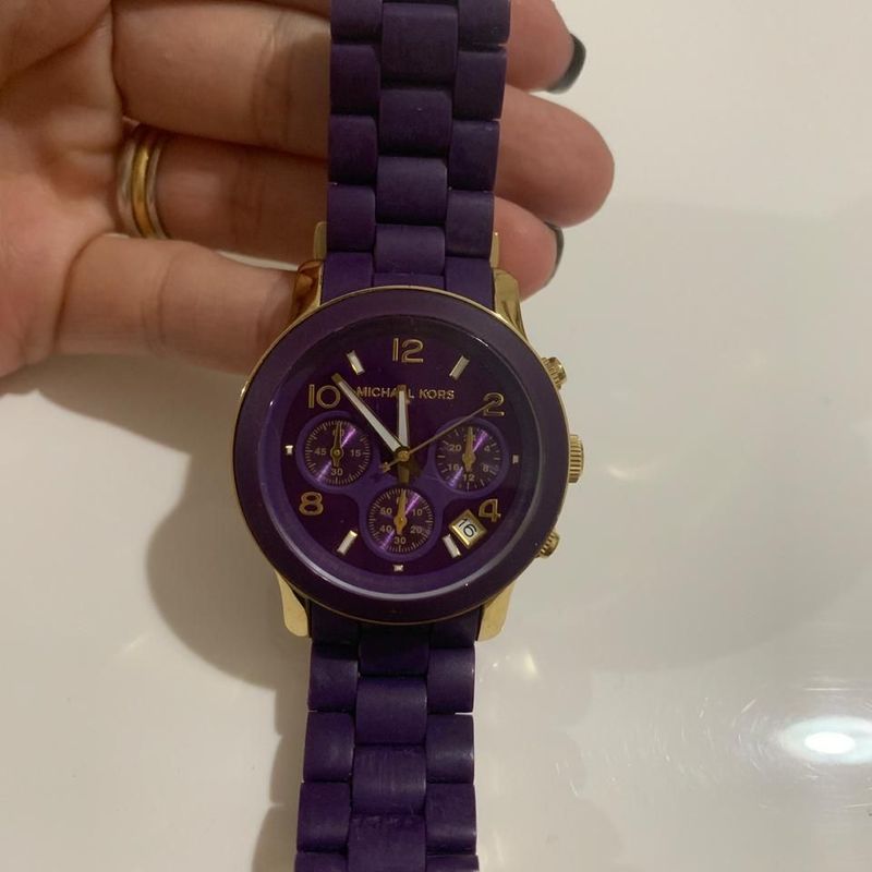 Relogio hot sale mk roxo