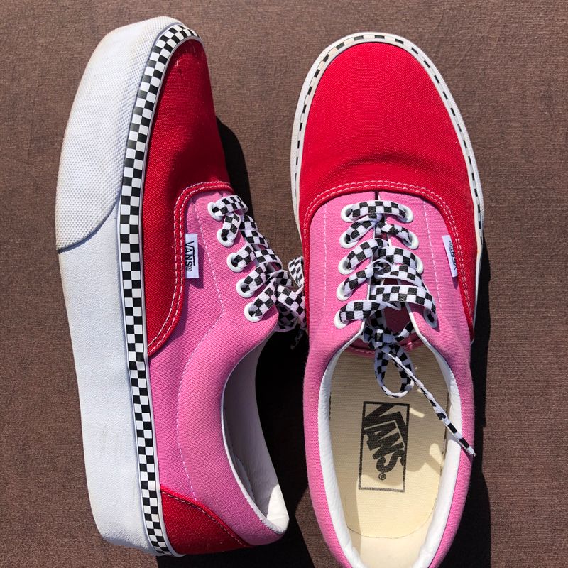 Vans Vermelho E Rosa Feminino Lindo Tênis Vans Rosa E Vermelho