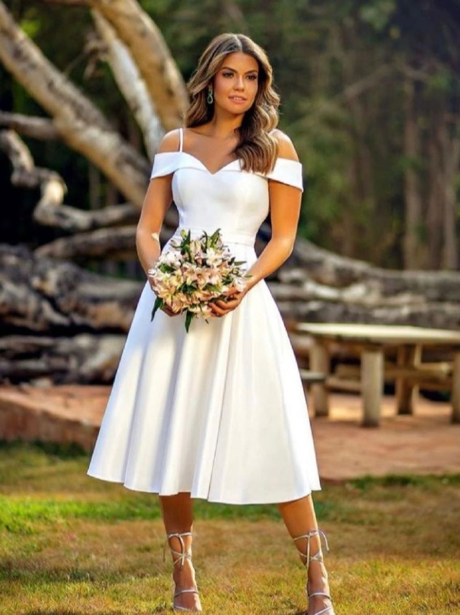 Vestido branco best sale para casamento civil