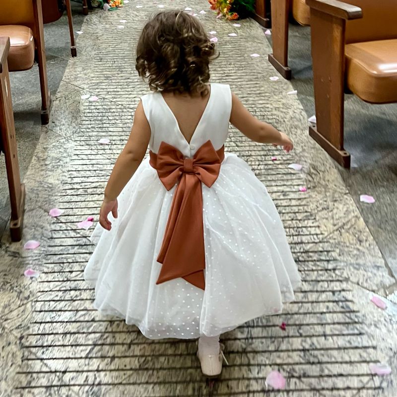 Daminha LaÃ§o Vestido Infantil Lindo Vestido Daminha Roupa