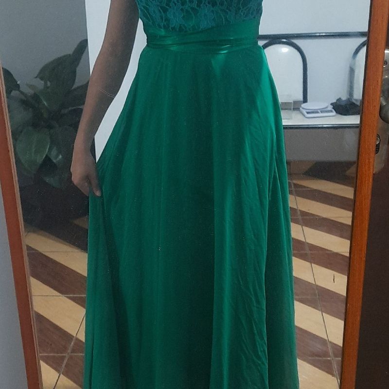 Vestido de festa longo best sale verde esmeralda