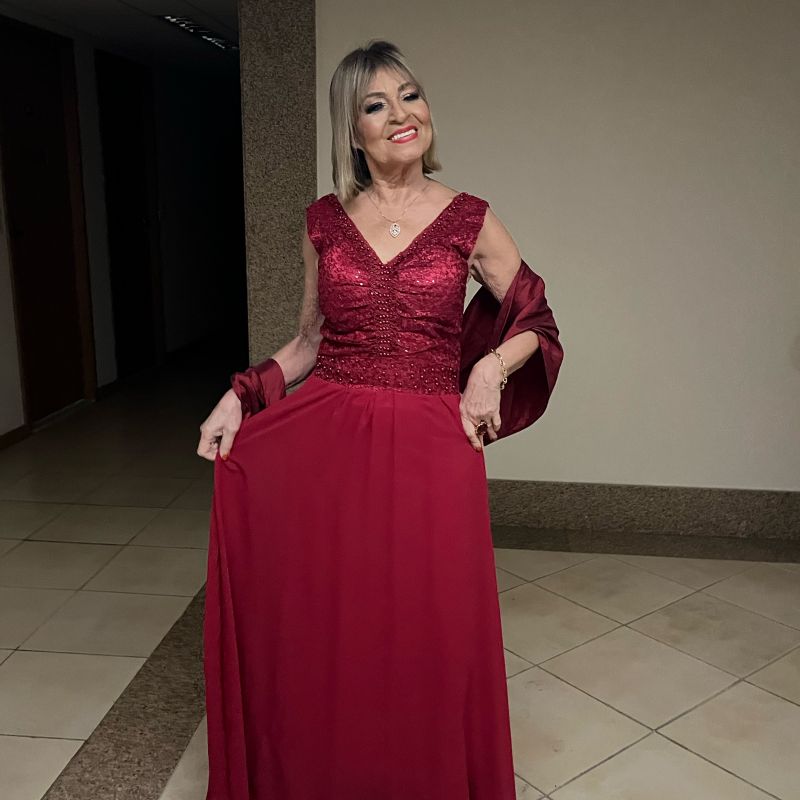 Vestido para store formatura longo vermelho