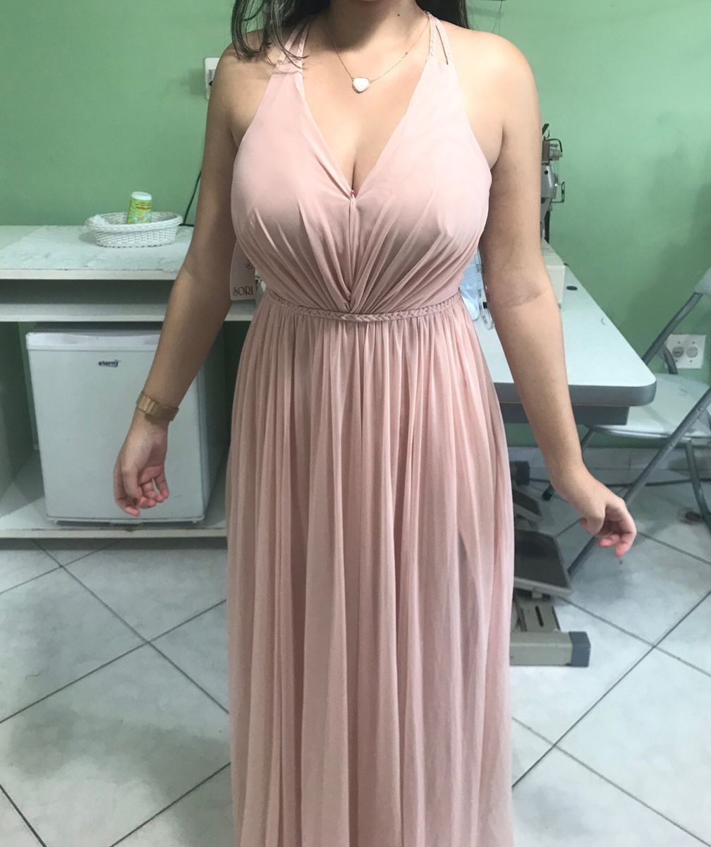 vestido longo tecido fino