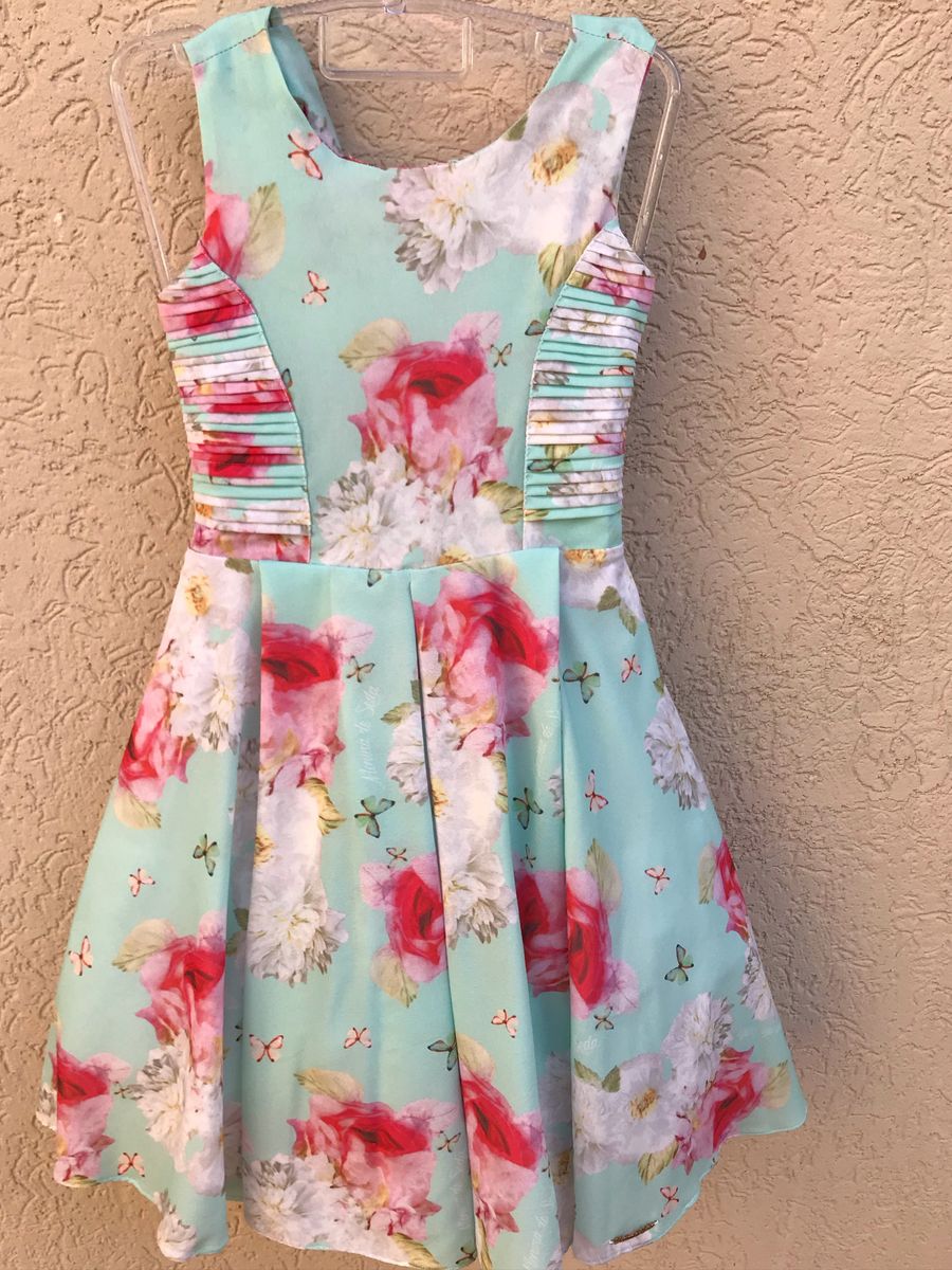 vestido menina de seda