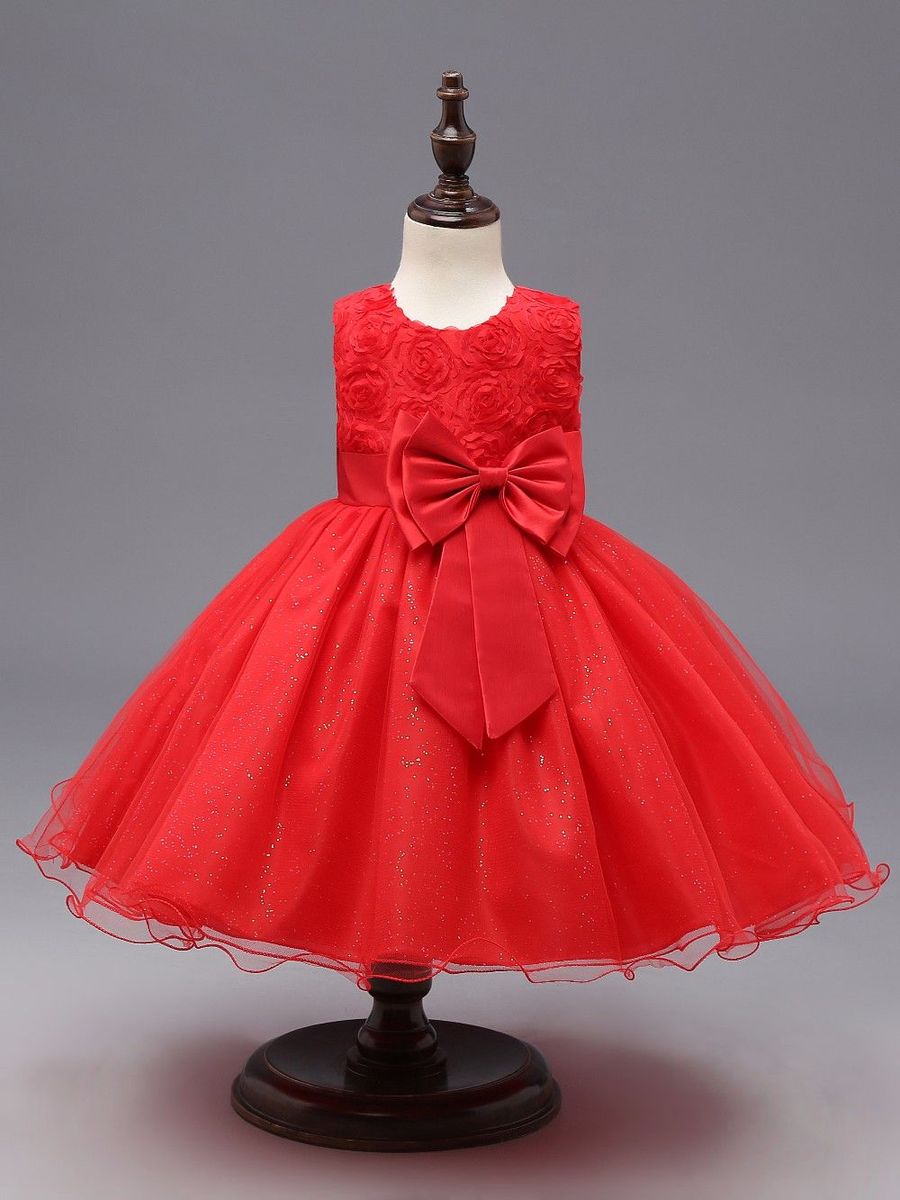 vestido vermelho de festa infantil