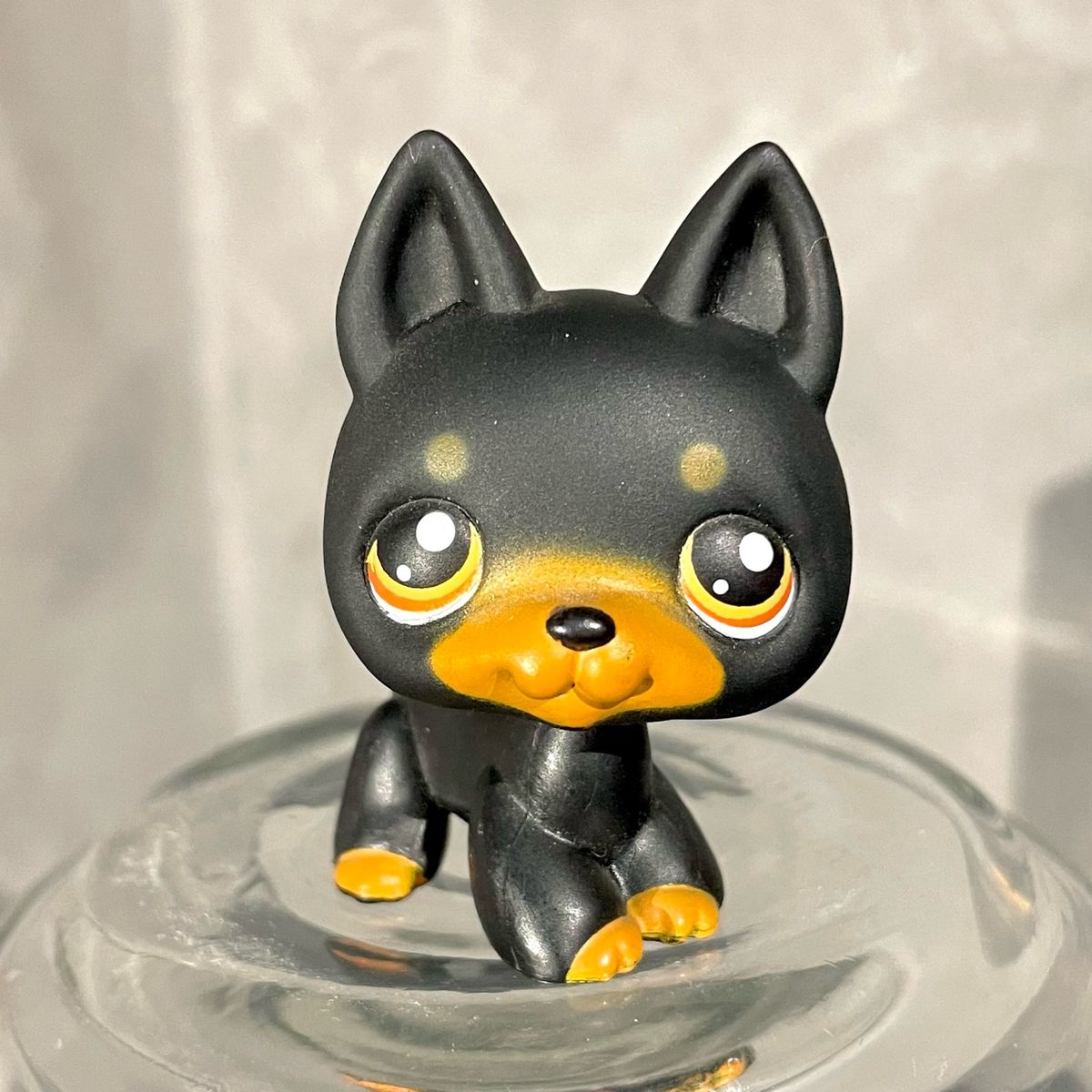 Littlest Pet Shop Doberman #92 Cachorro Preto Olhos Laranja Lps ...