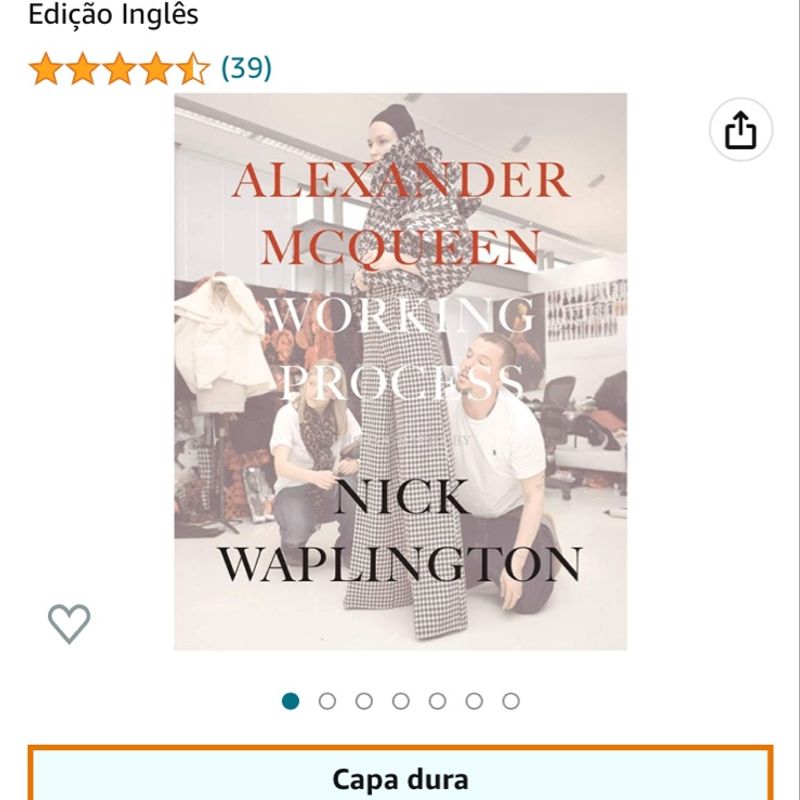 Livro Coffee Table Book Alexander Mcqueen Working Process | Livro