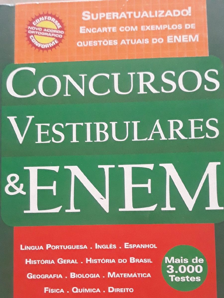 Livro Concursos, Vestibulares E Enem | Livro Dcl Usado 50411264 | Enjoei