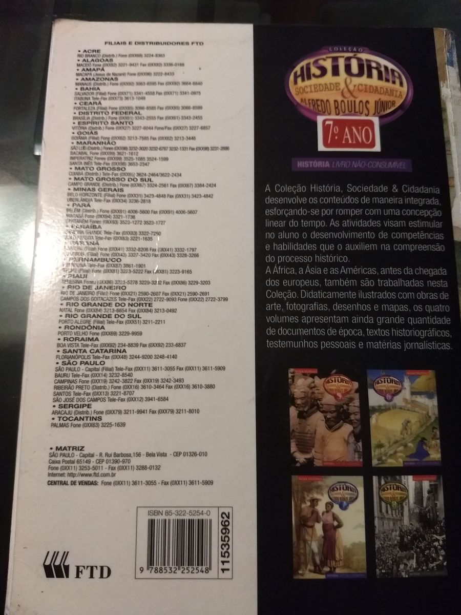 Livro De Historia 6 Ano Sociedade E Cidadania