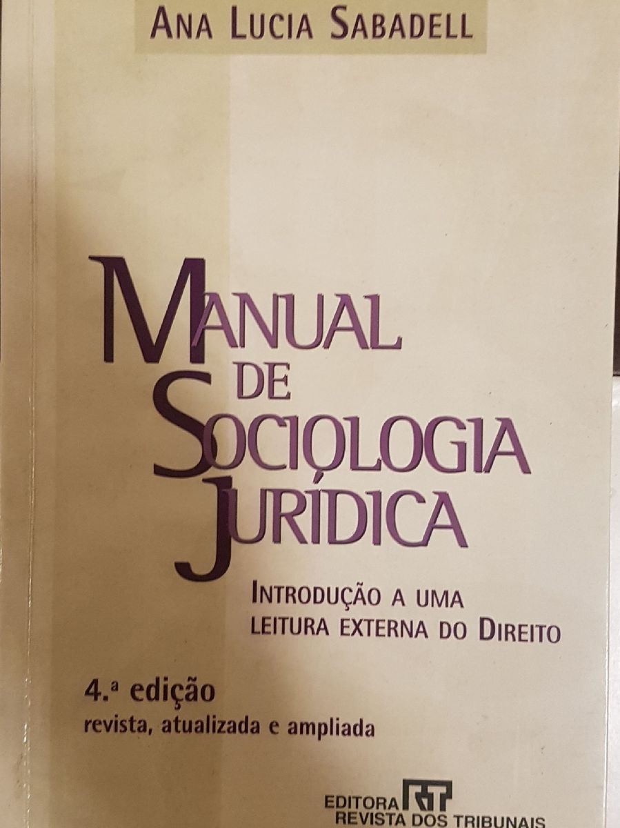 Livro Manual De Sociologia Jurídica Livro Revista Dos Tribunais Usado 44125903 Enjoei 2179