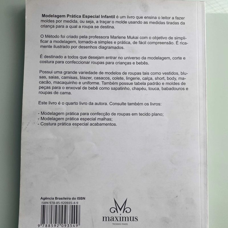 Livro Modelagem Prática Especial Infantil Marlene Mukai Livro Editora  Santos Usado 98985896 enjoei