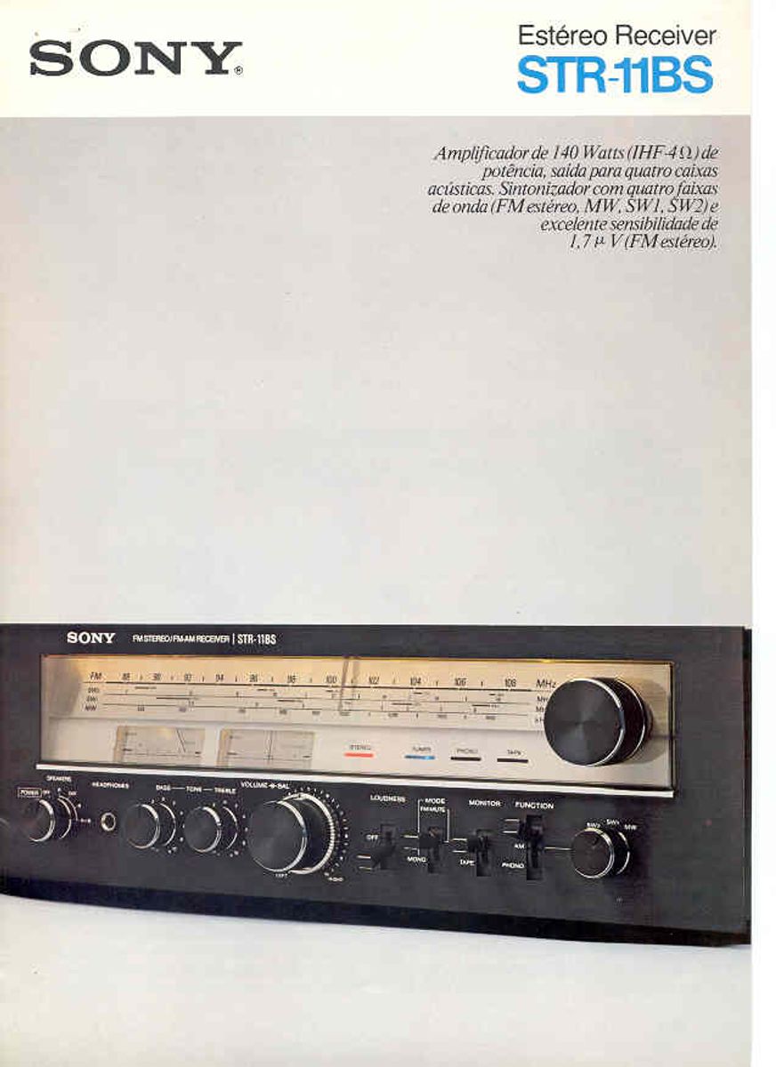 Livro Raro Catálogo ( Folder ) Receiver Sony Str11bs / Black Novo