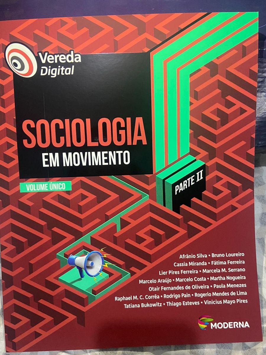 Livro Sociologia Em Movimento Cole O Vereda Digital Parte Livro Moderna Nunca Usado