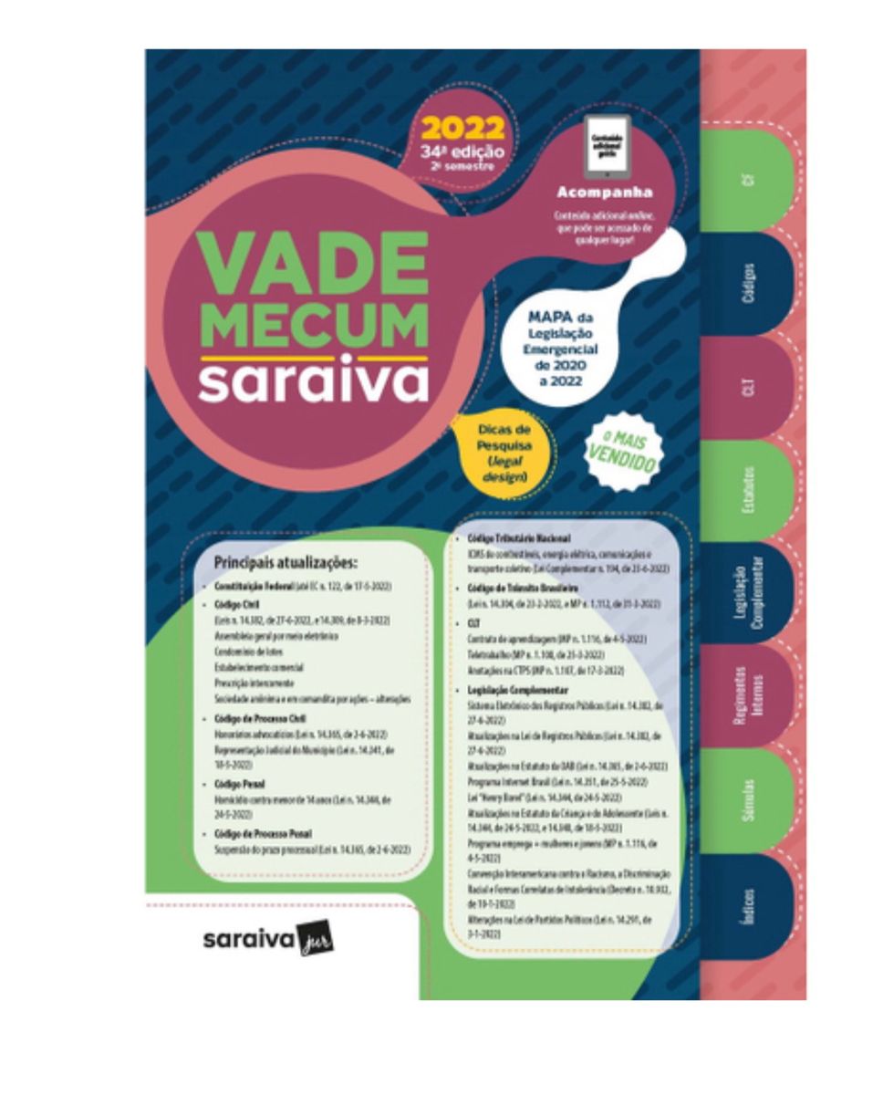 Livro Vade Mecum Saraiva Embalado | Livro Saraiva Nunca Usado 80246481 ...