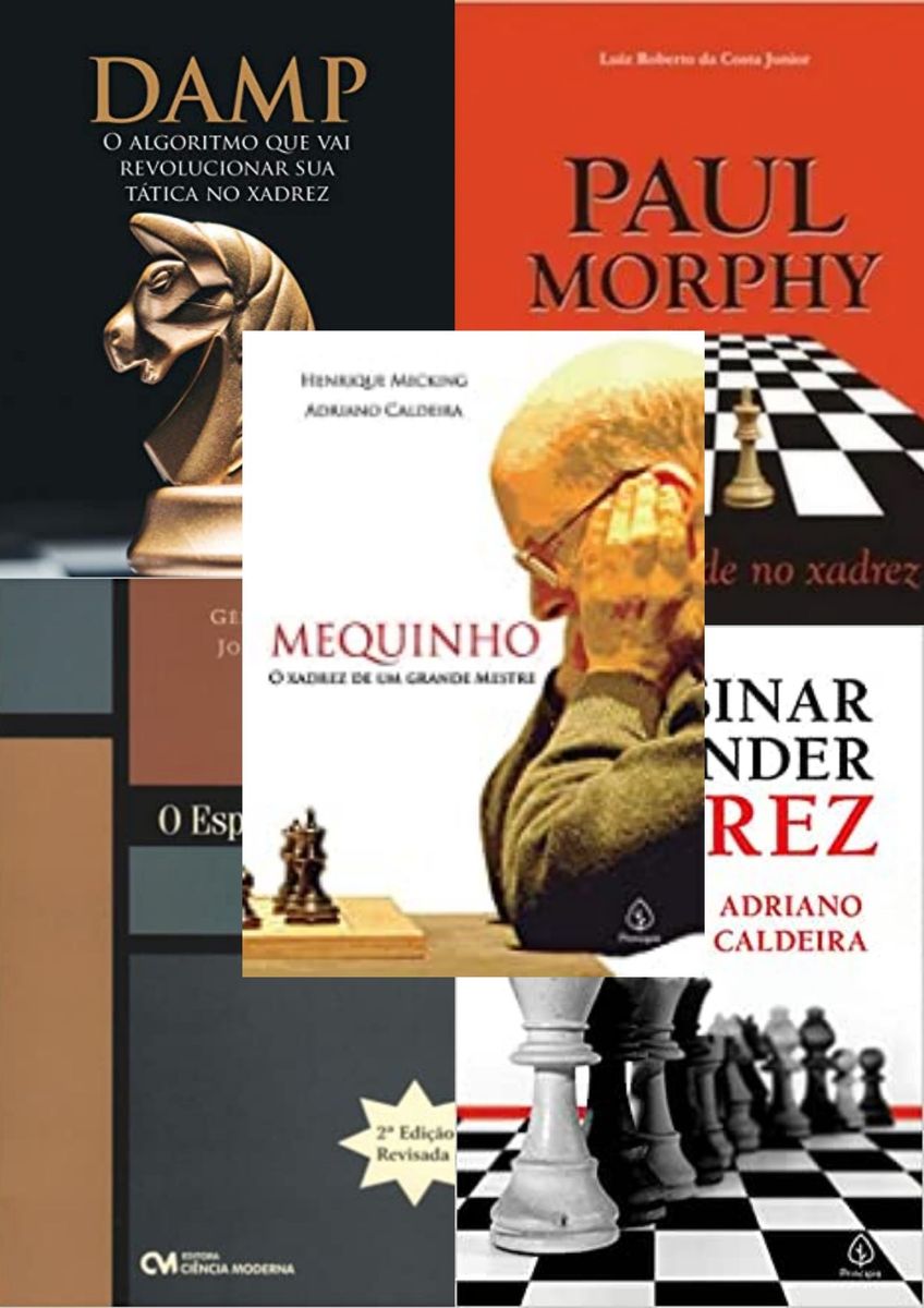 Livros de Xadrez Combo 5 Livros: Morphy, Mequinho, Mf Caldeira, Mn Gerson  Peres, Damp Mn Júlio Lapertosa #táticas | Livro Nunca Usado 66169643 