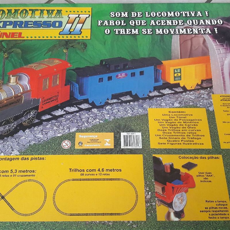 Trem Locomotiva Expresso 2 Com Túnel - Braskit