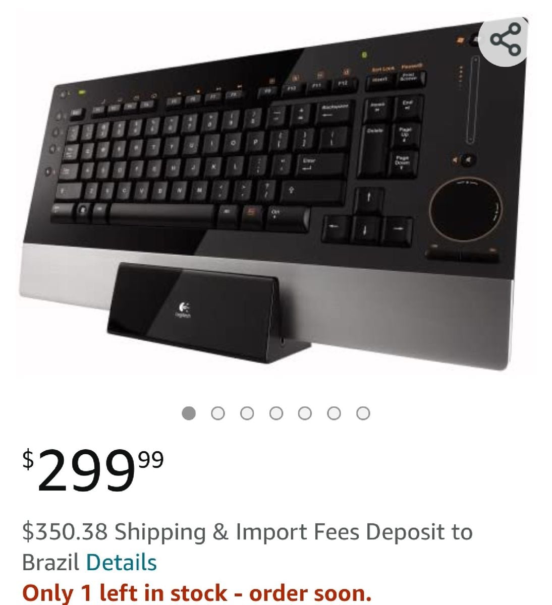 Logitech Dinovo Edge Keyboard com Base Preta | Logitech Usado