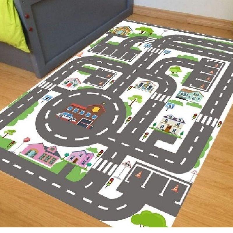 Tapete Ilustrativo em lona Pista P/ Brincar De Carrinho Hot Wheels