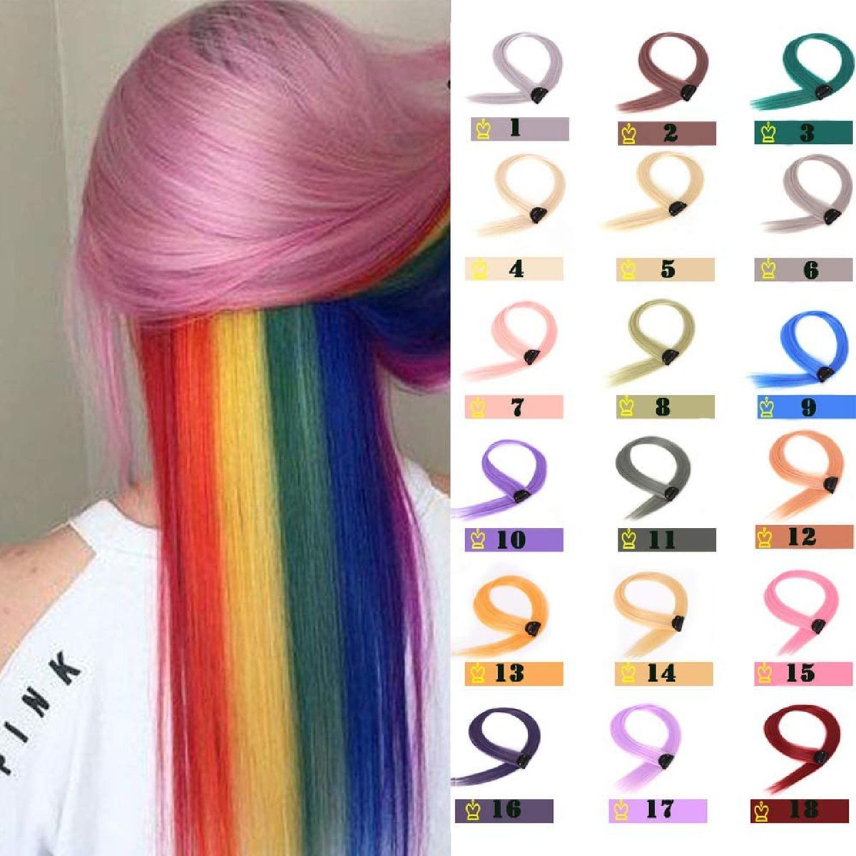 Lote 10 Mechas Coloridas Tic Tac Fibra Japonesa 60 Cm | Produto p ...
