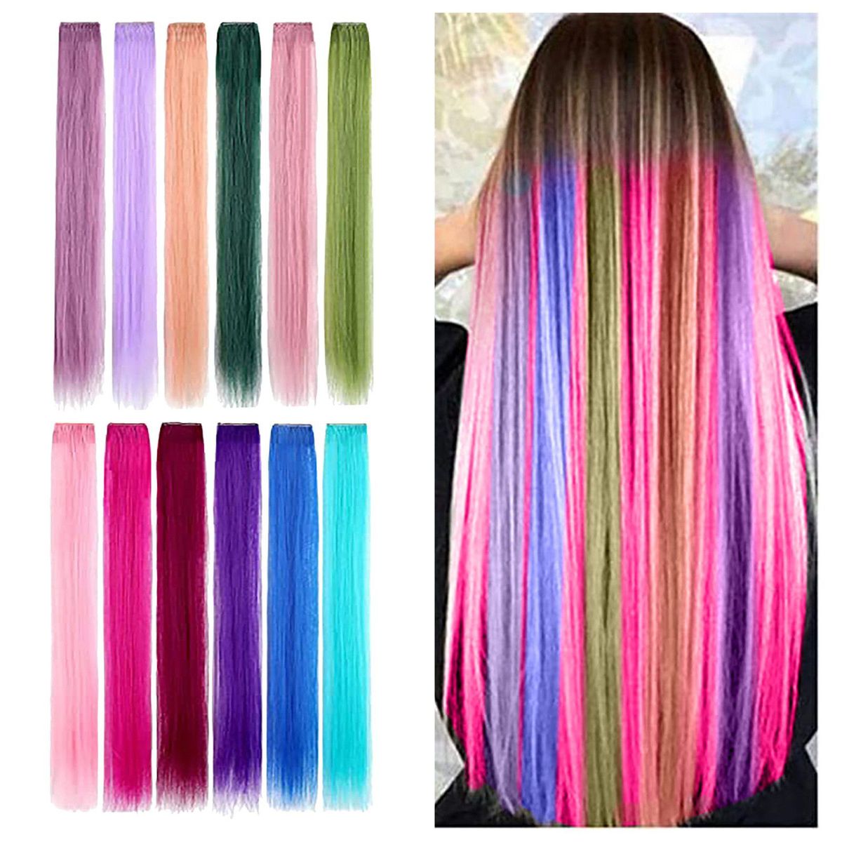 Lote 10 Mechas Coloridas Tic Tac Fibra Japonesa | Produto p/ Cabelos ...