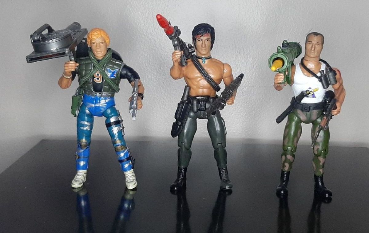 Lote 3 Bonecos Rambo Anos 80 Completos Glasslite | Brinquedo Glasslite ...