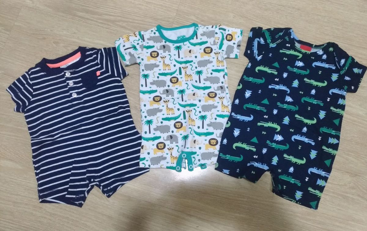 Lote 3 Romper Masculino Quase Novos Roupa Infantil Para Bebe Carter S Usado Enjoei