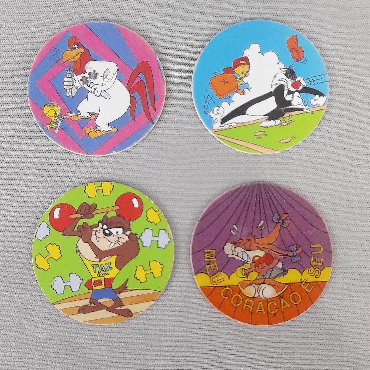Lote 4 Tazos Elma Chips Looney Tunes | Produto Vintage e Retro Elma