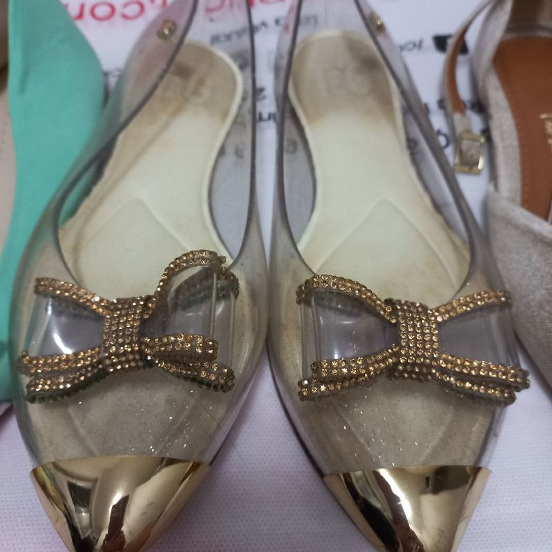 Fashion fio de ouro sapatos