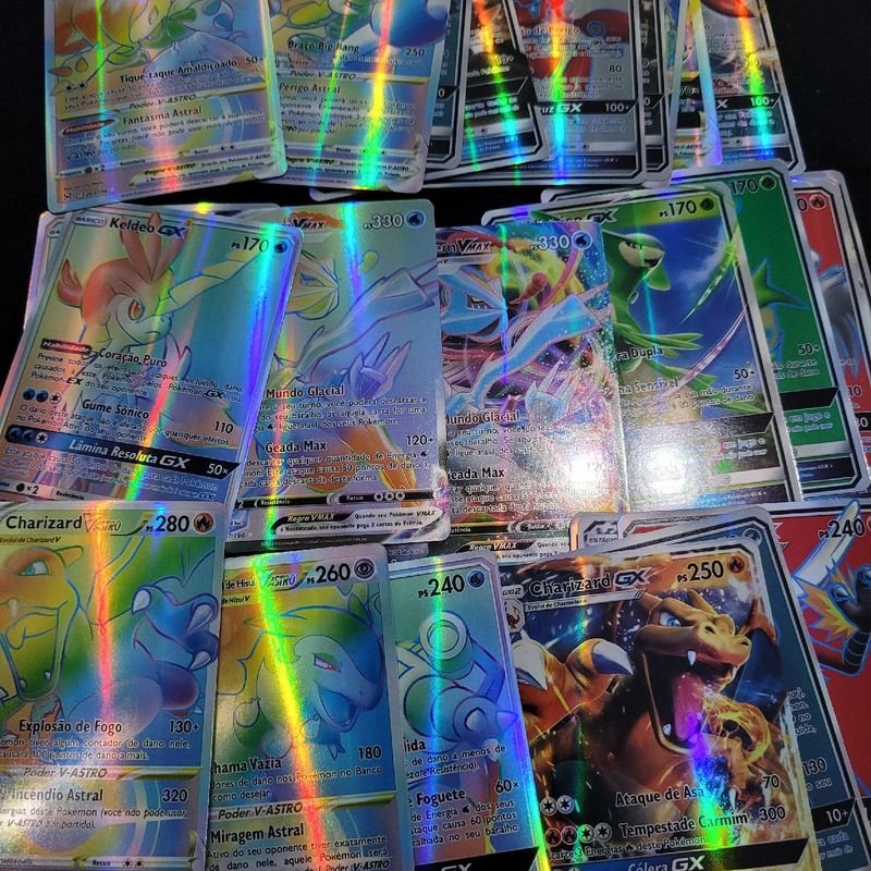 Lote 100 Cartas Pokémon Com Uma Carta Vmax Aleatoria