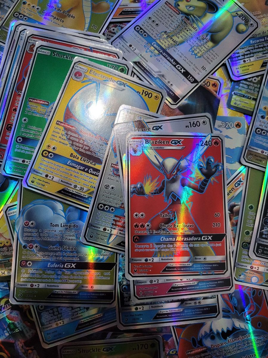 Lote de 10 Cartas Pokemon Gx, V Max e V Astro