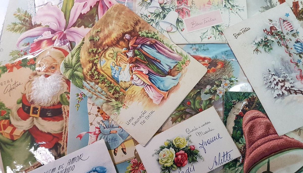 Lote de Muitos Cartões de Natal Antigos Anos 50 60 70 | Produto Vintage ...